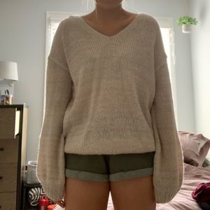 Sweater with Lace-up Back